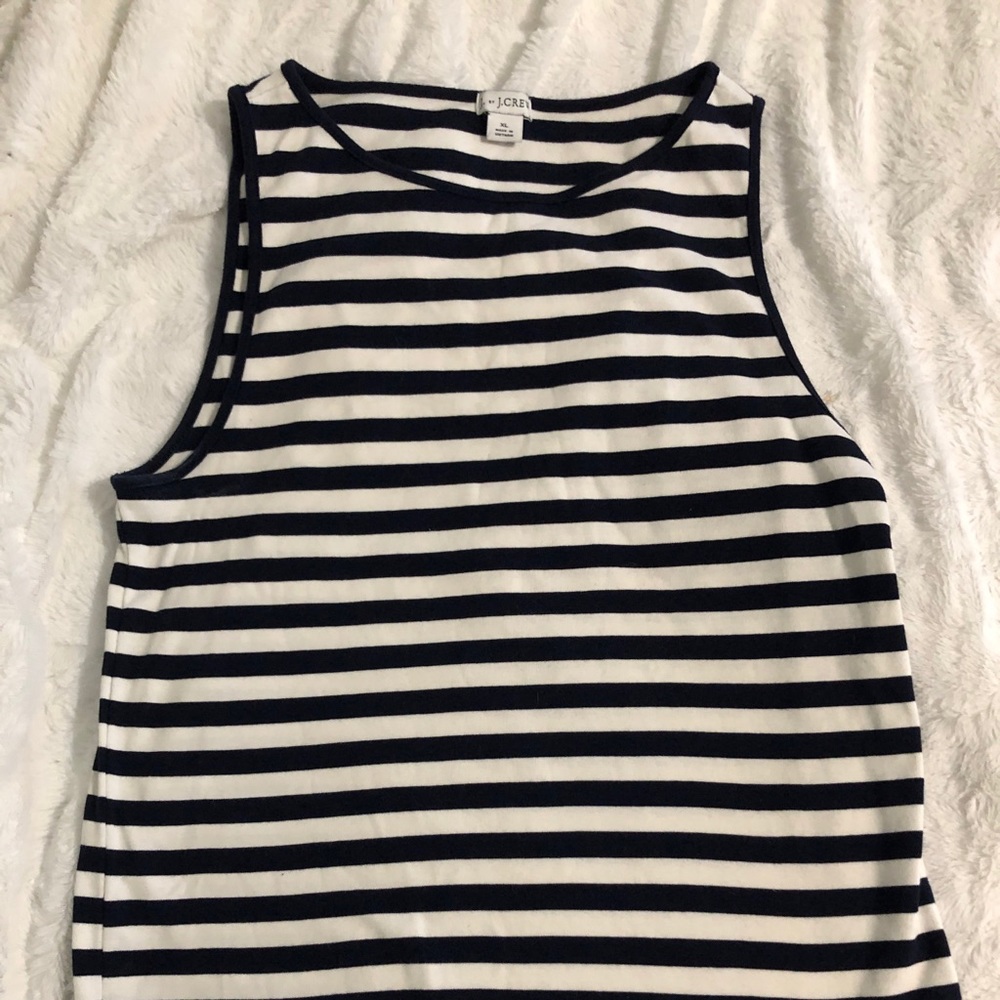 J.Crew Navy Striped Shell, XL